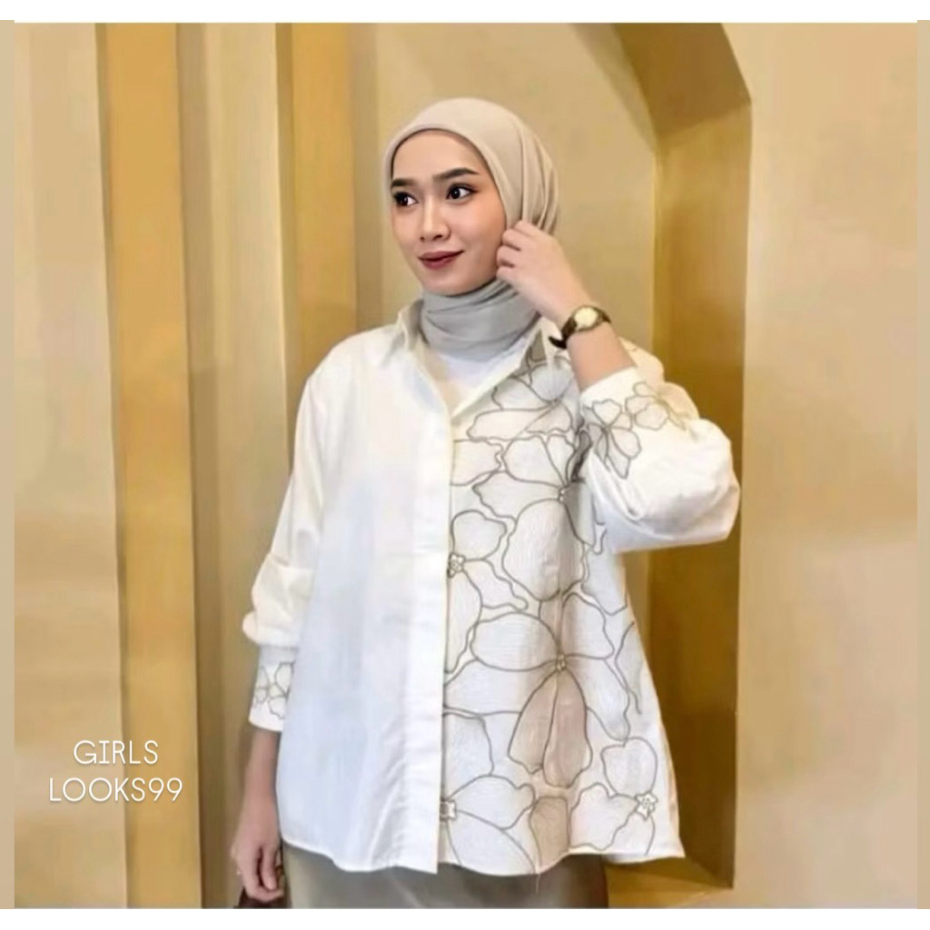 Luisa Shirt Kemeja Wanita Bordir Berkualitas Atasan Wanita Masakini