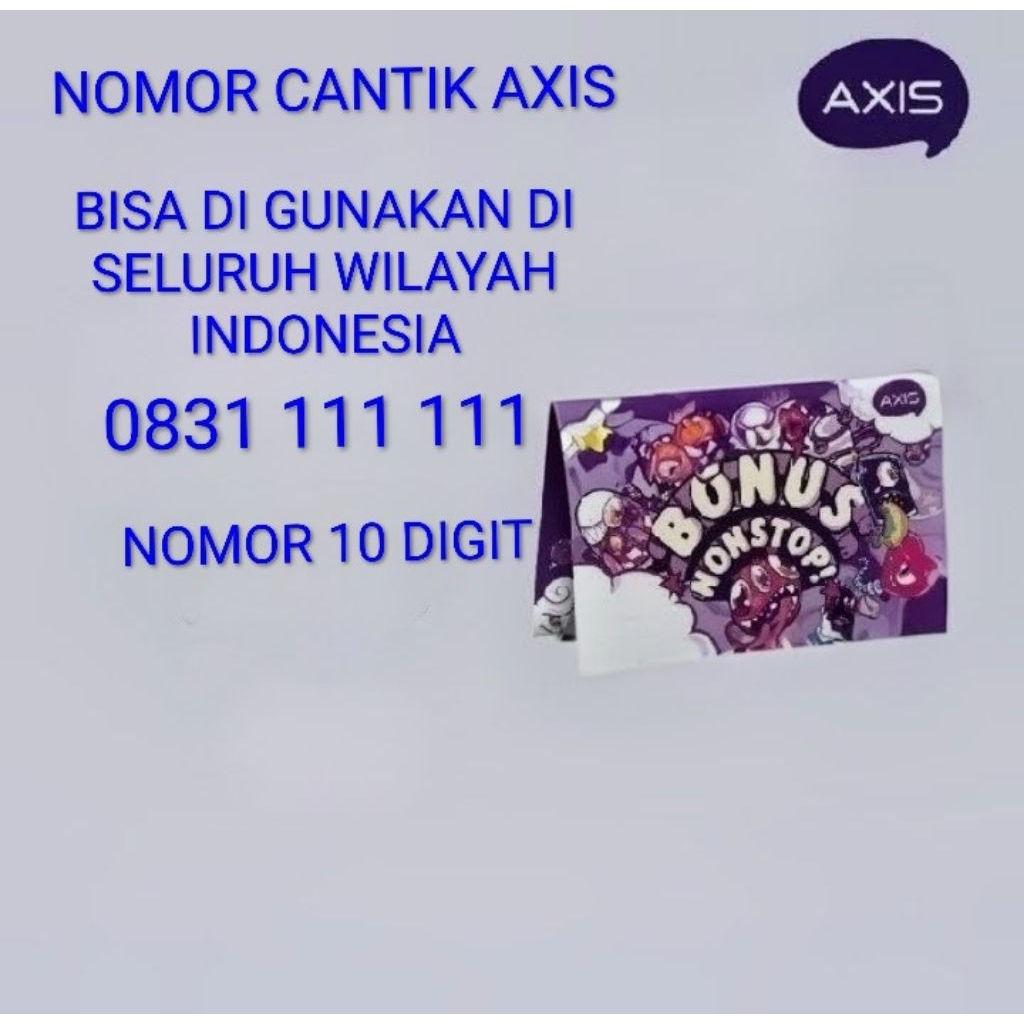 promo kartu perdana AXIS nomor cantik AXIS 10 DIGIT dengan bonus kuota 5000GB bisa  di gunakan di se