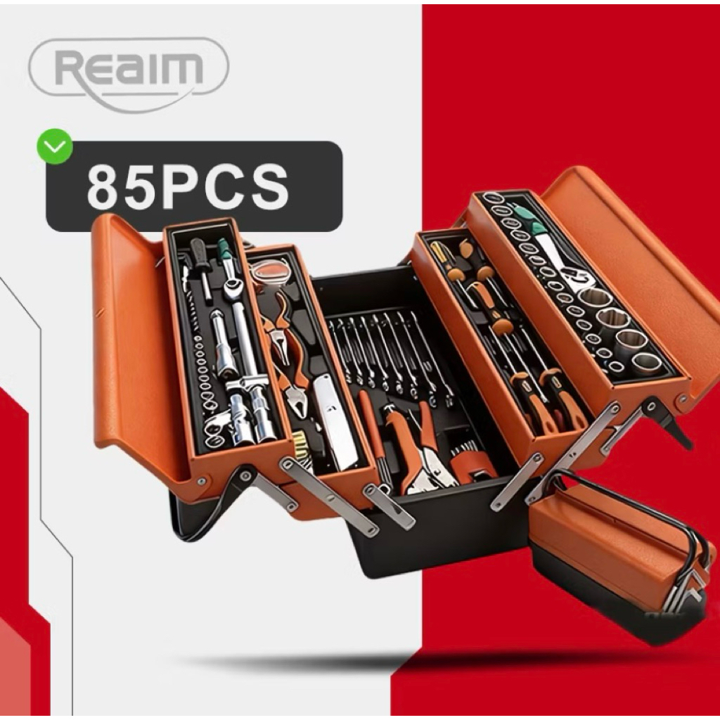 (BISA COD) Tool Box Full Metall Set Lengkap 85 Pcs Tool Box Perkakas Kunci Sok Set Tool Box Kunci Sh