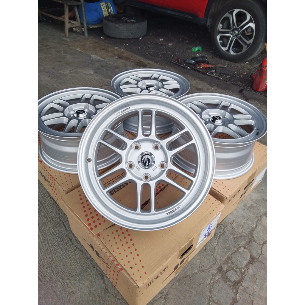RPF ring 16 pcd 5x114 hyper silver baru