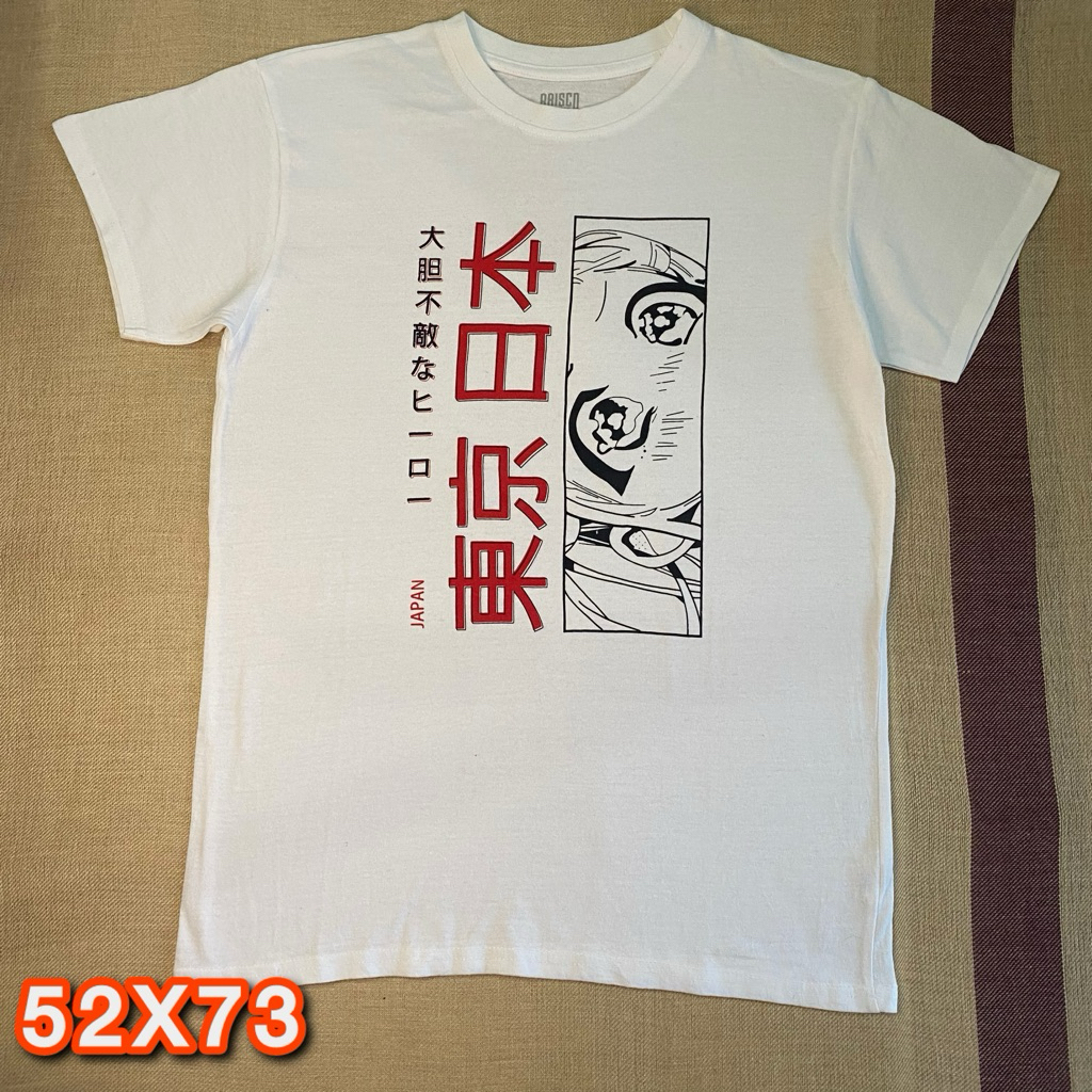 Tshirt Putih Grafis Animasi Jepang Size M second original