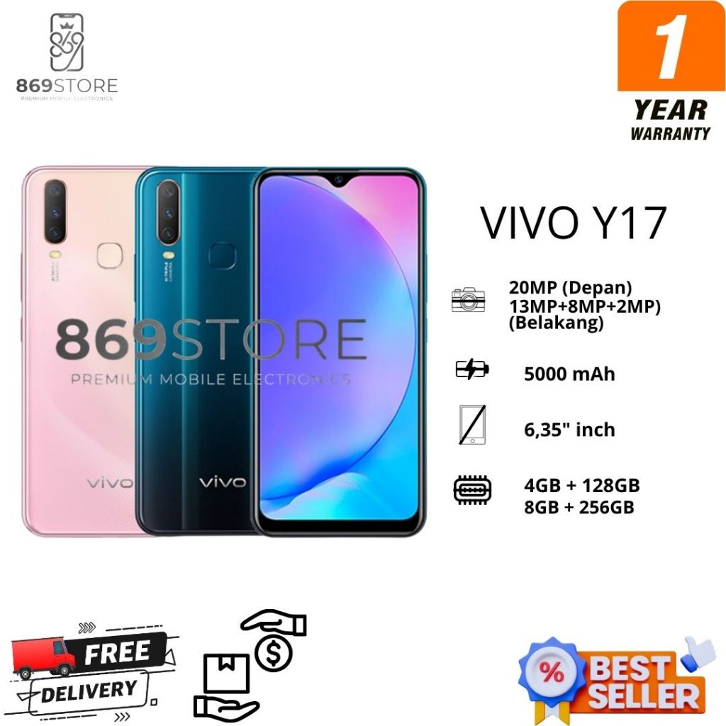 HP VIVO Y17 RAM 8GB ROM 256GB Semartphone Android 4G LTE Garansi Distributor