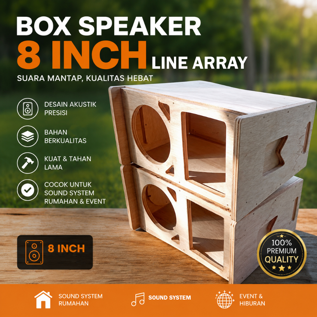 Box Line Array 8 inch Mentahan