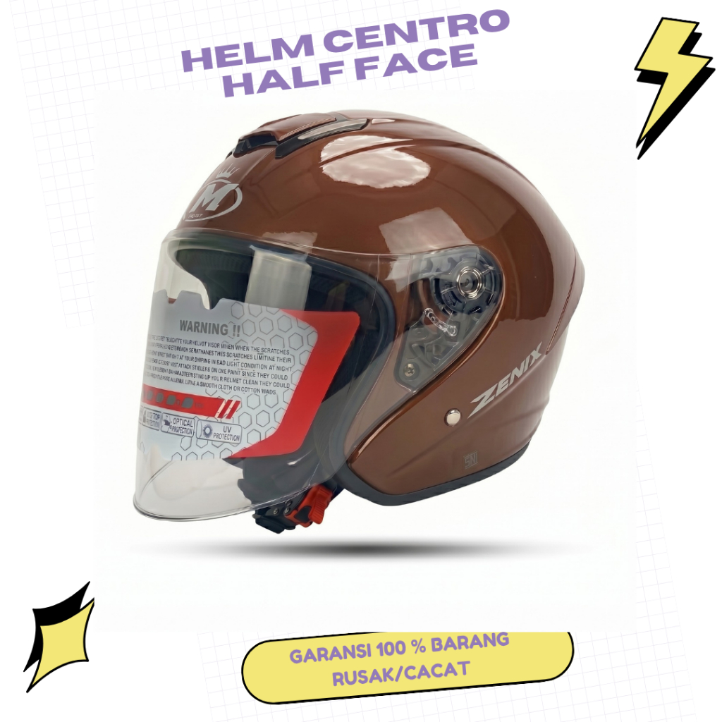 Helm Half Face SNI Murah Helm JM CENTRO Dewasa Cowok Cewek Laki Laki Perempuan