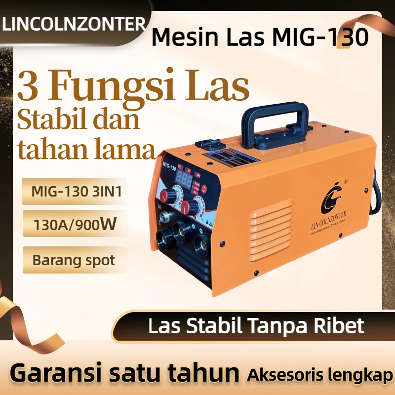Mesin Las MIG 130 Tanpa Gas 3in1 Inverter Welding Machine 130A 900W