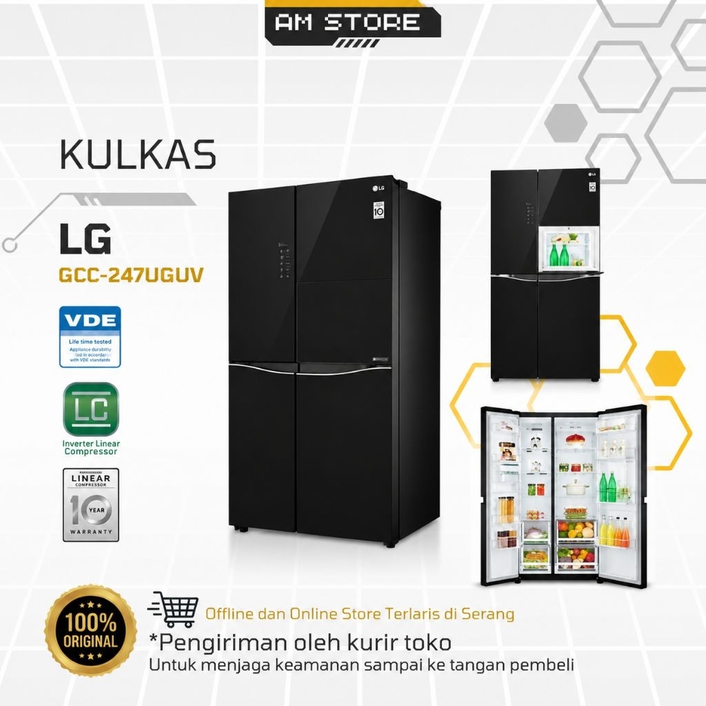 Kulkas Side by Side  LG GC-C247UGUV (Side-By-Side Inverter)