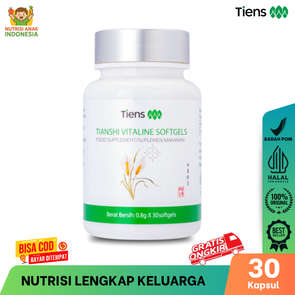 Tiens Tianshi Vitaline Softgels Original - Suplemen Pemutih Kulit & Anti Aging - Vitamin E Alami Asl