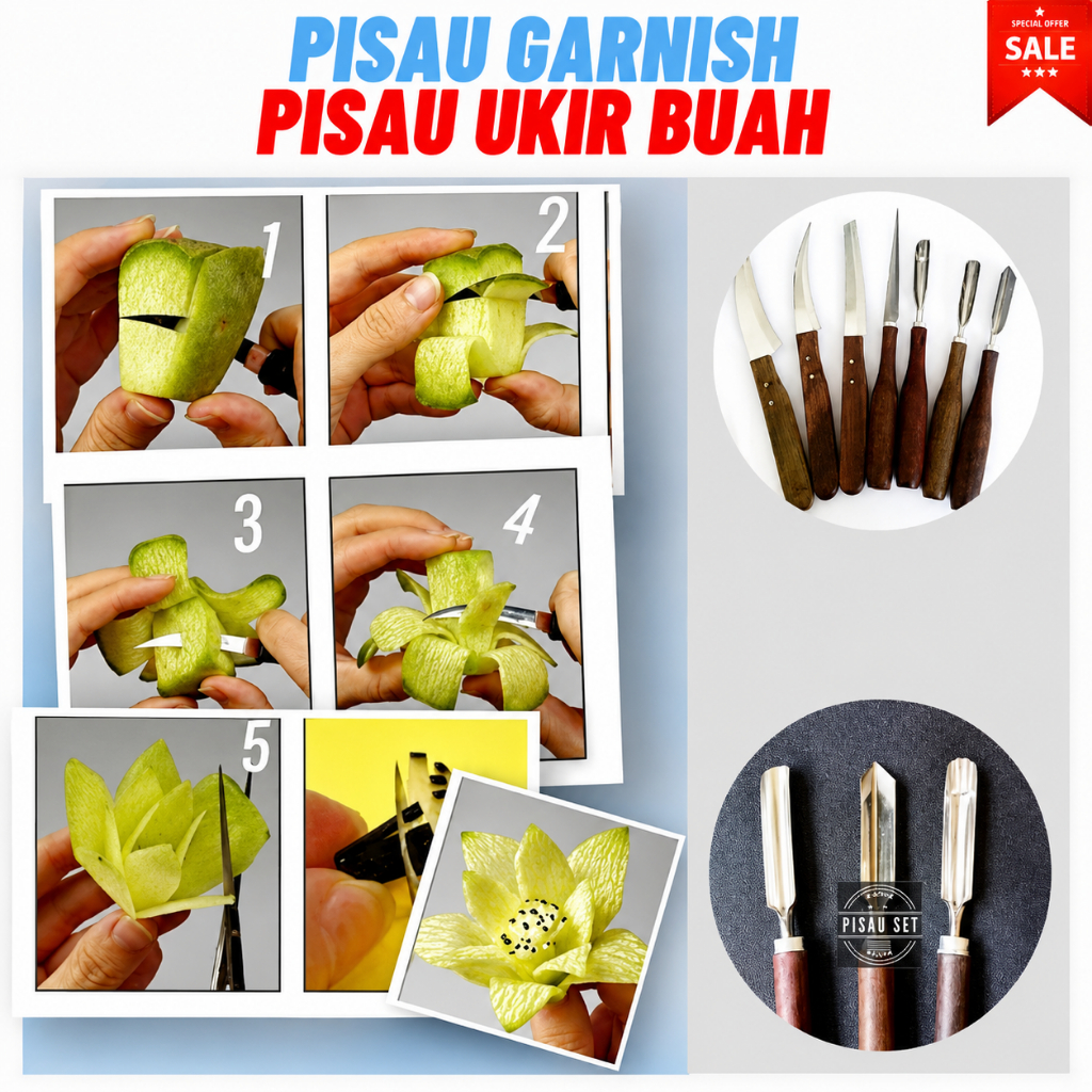 BEST SELLER Pisau garnish ukir buah dan sayur Asli/pisau Garnish premium/ produk asli dari pengrajin