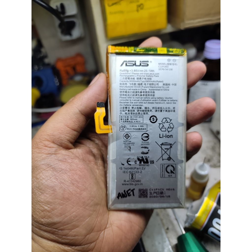 battery baterai batre asus rog phone 3 ori copotan