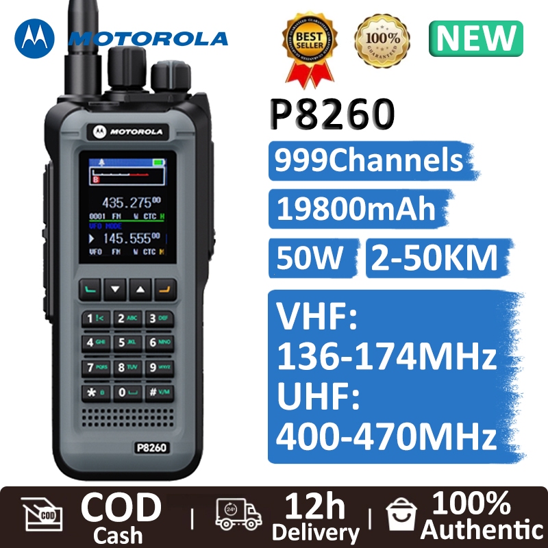 RESDEKAH - Lifetime Warranty HT Motorola Handy Talkie P8260 Walkie Talkie Jarak Jauh 50KM Dual Band