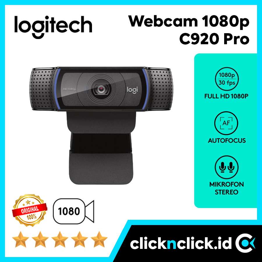 LOGITECH C920 Pro - Webcam 1080p Full HD FHD Autofocus Microphone Mikrofon Stereo External Eksternal