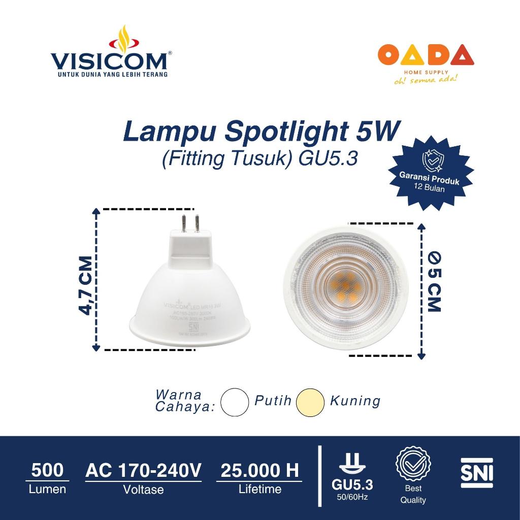 VISICOM Halogen Fitting MR16 5W GU 5.3 Fitting Tusuk Spot Light COB Sorot