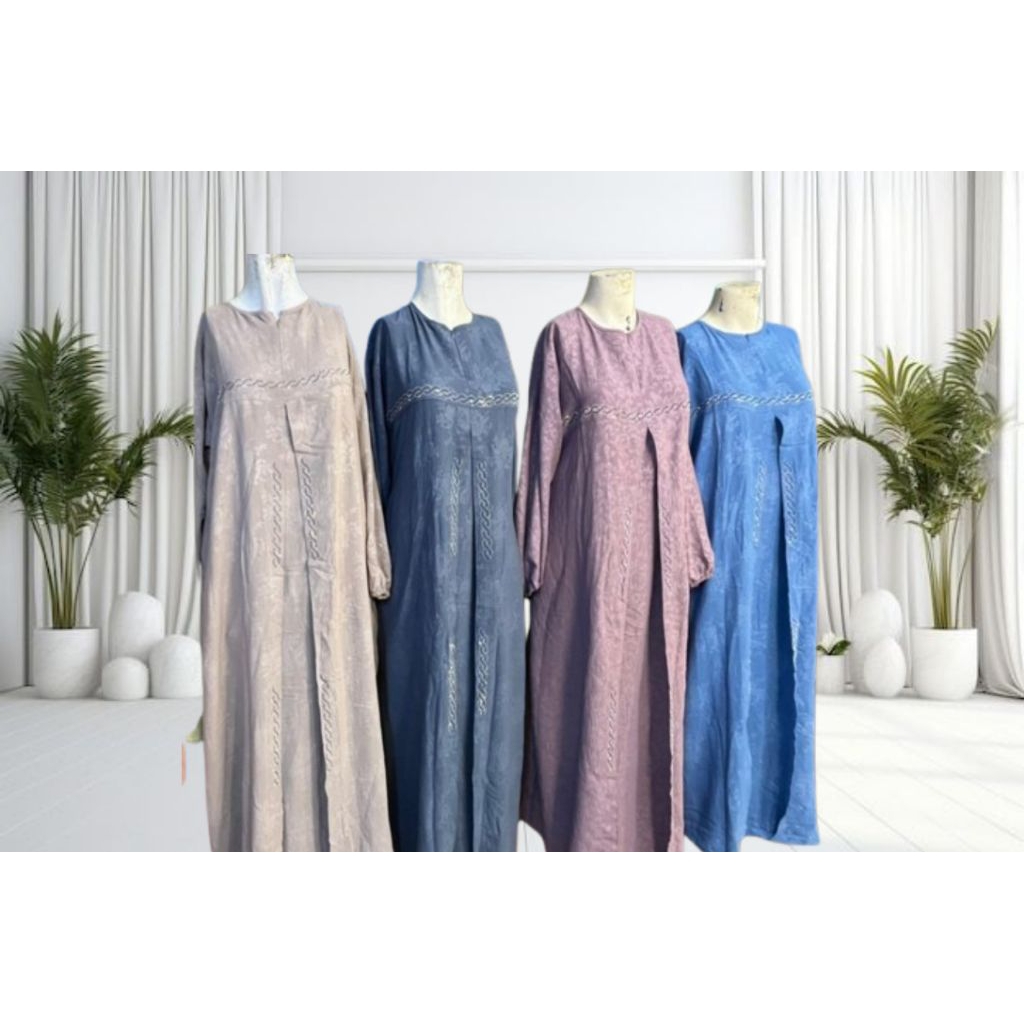 GAMIS EMBOS PREMIUM SWAROVSKI / gamis embos murah/ gamis terbaru