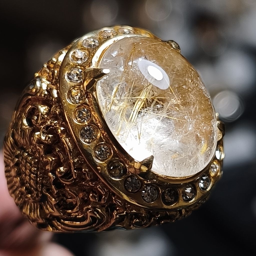 BATU KECUBUNG RAMBUT EMAS ring size 9