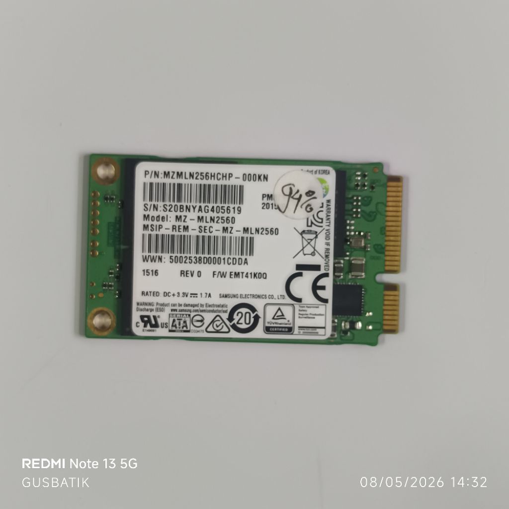 SSD msata 256GB Samsung SM841 Original 256 GB lite on SKhynix