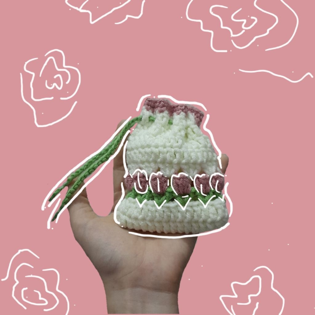 Flower Crochet Pouch | Pouch Bunga Rajut