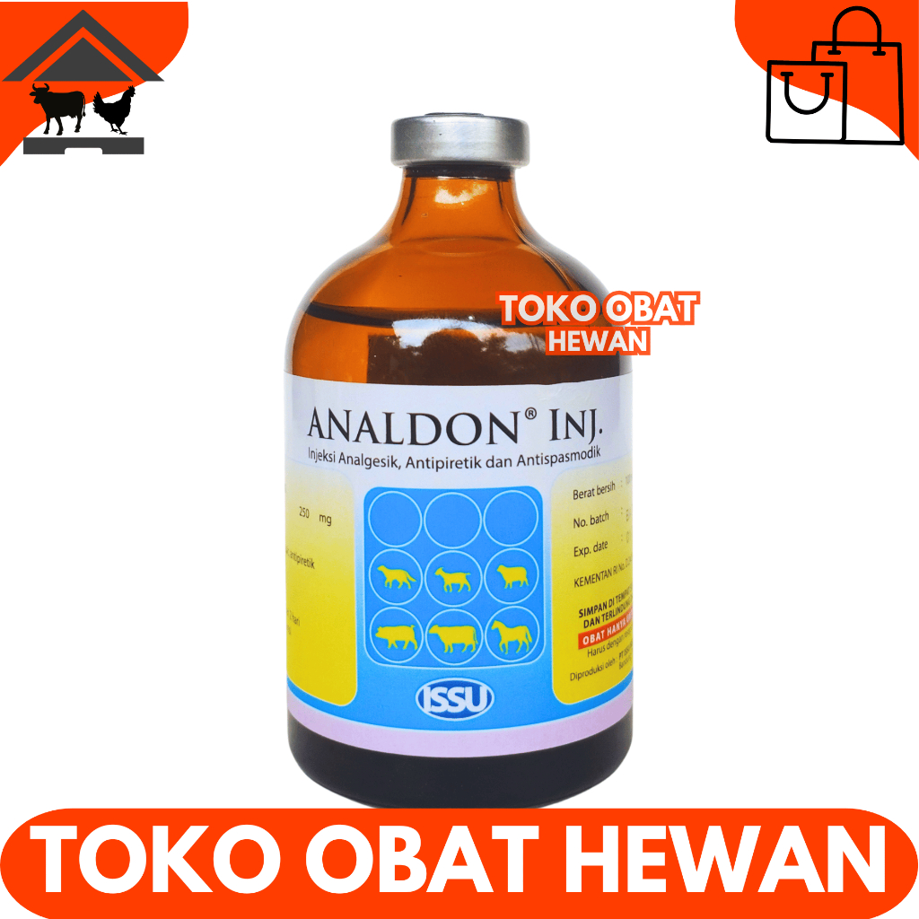 ANALDON 100 ML ISSU - Obat Hewan Pereda Sakit Demam Analgesik Antipiretik Ternak Sapi Kambing Kerbau