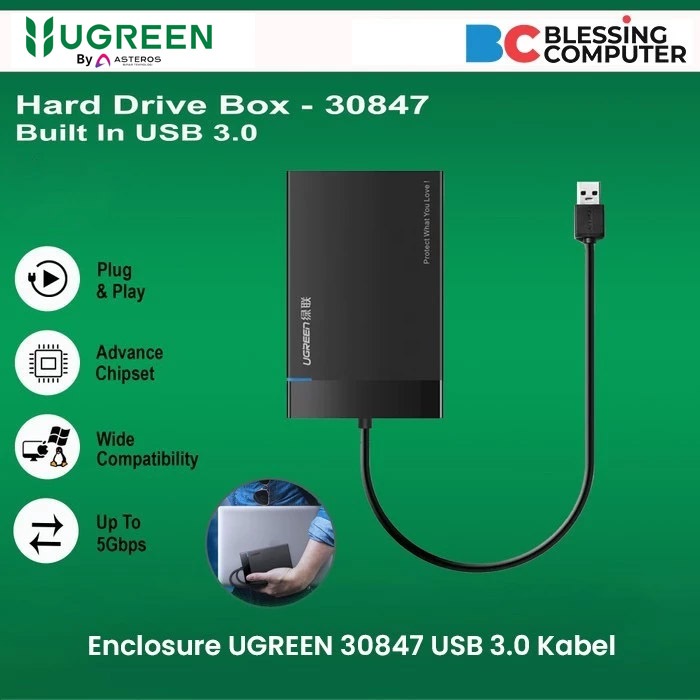 Enclosure UGREEN 30847 USB 3.0 Kabel