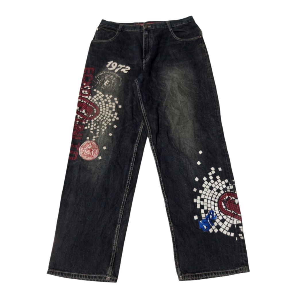 ECKO UNLTD BIG LOGO BAGGY JEANS