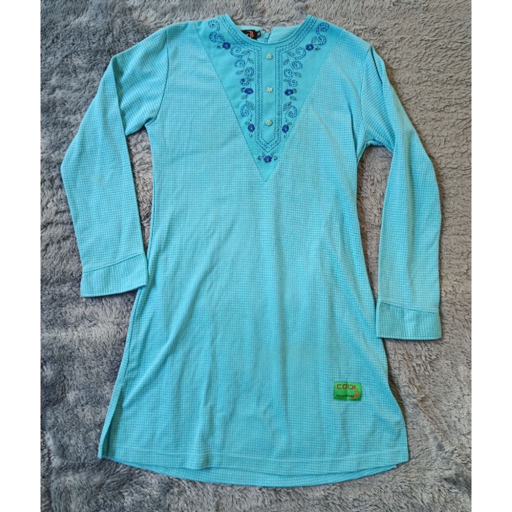 Tunik Wanita Ocean Bay Biru Bordir Preloved Exit 13