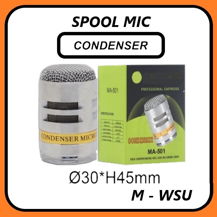 AUTO NET Spool Microphone Condenser 16 mm -  Spul Mic Vocal kabel dan wireless M - WSU