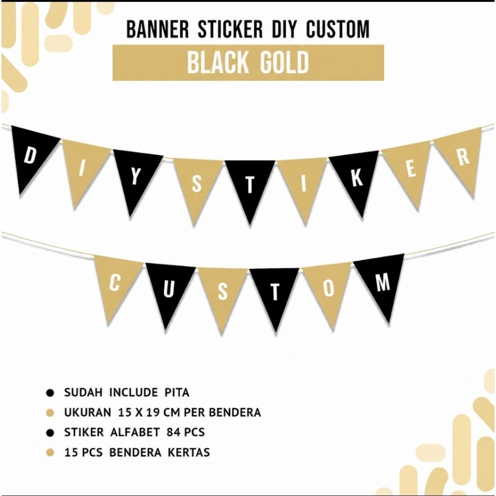 BANNER STIKER/BANNER CUSTOM NAMA/BANNER FLAG HBD/BANNER DIY