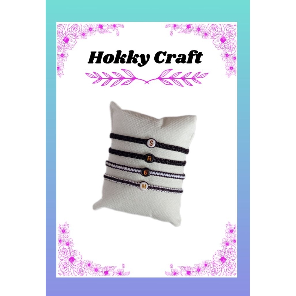 (inisial A-N)gelang serut inisial,gelang serut tali giok,gelang inisial,gelang adjustable,gelang cou
