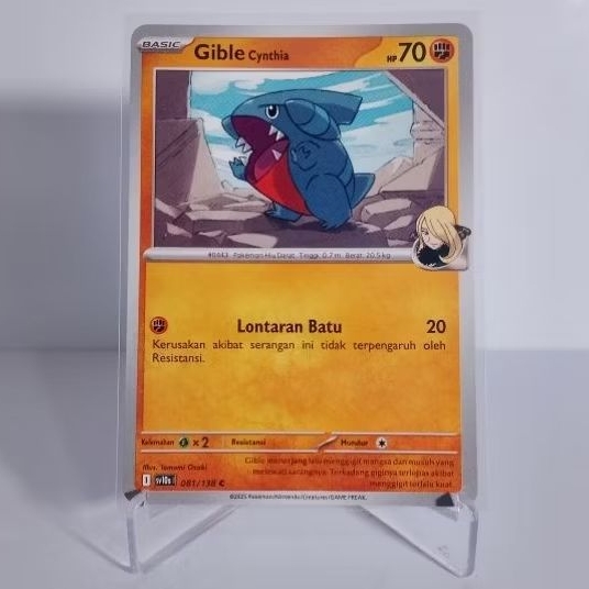 Gible Cynthia 081/138 C SV10S Kehadiran Juara Kartu TCG Pokemon Indonesia
