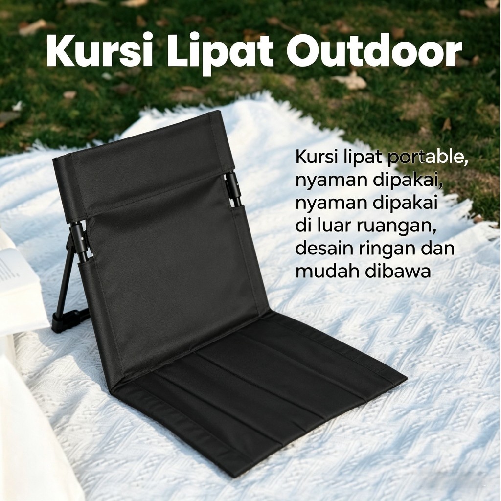 Kursi Kemah Lipat dengan Tas Jinjing, Kursi Pantai Lipat dengan Sandaran Kain Oxford, Kursi Portabel