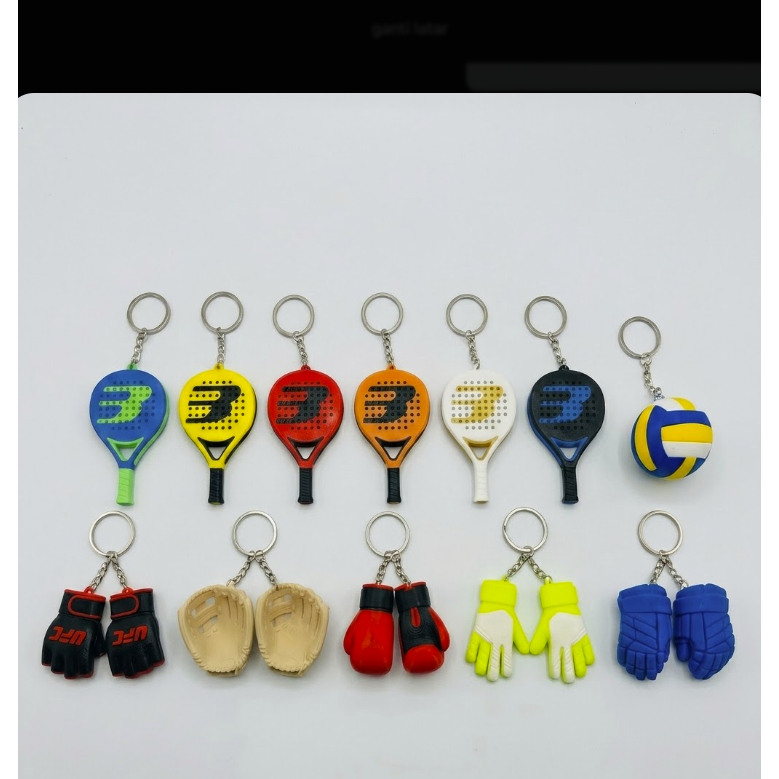 Gantungan Kunci Alat Olahraga Sports Padel Baseball Boxing UFC