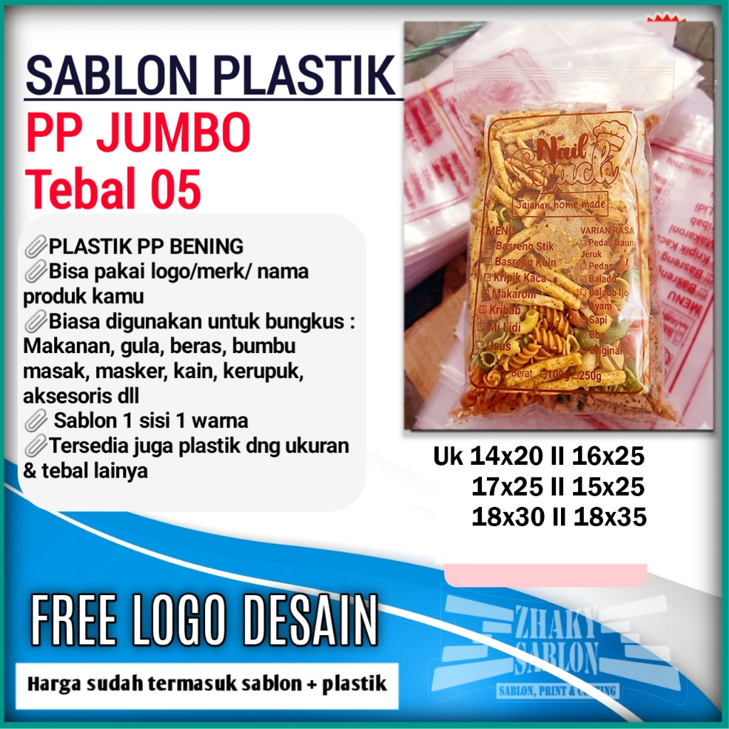Sablon plastik PP jumbo (Tebal 05)