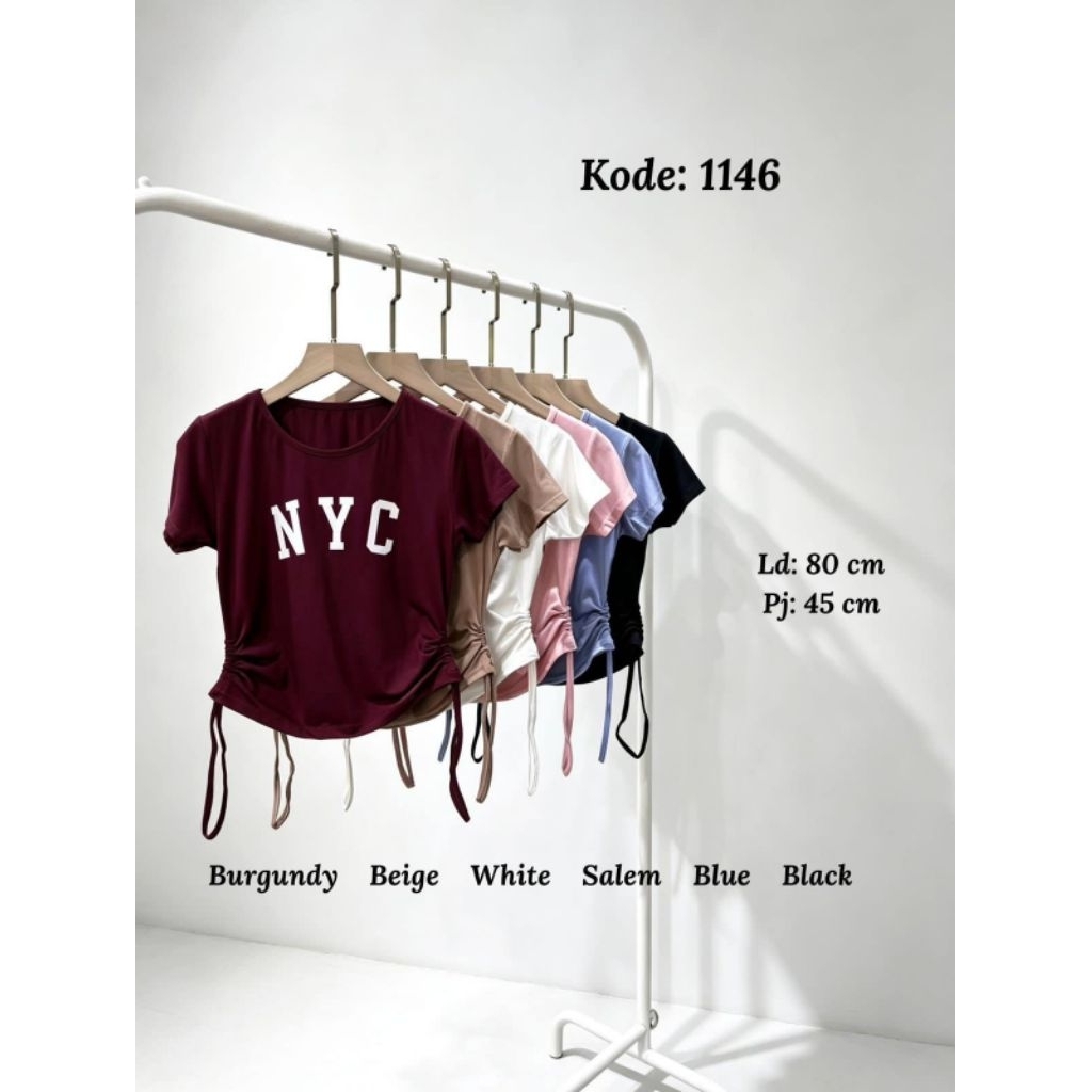 kaos crop top wanita tali samping