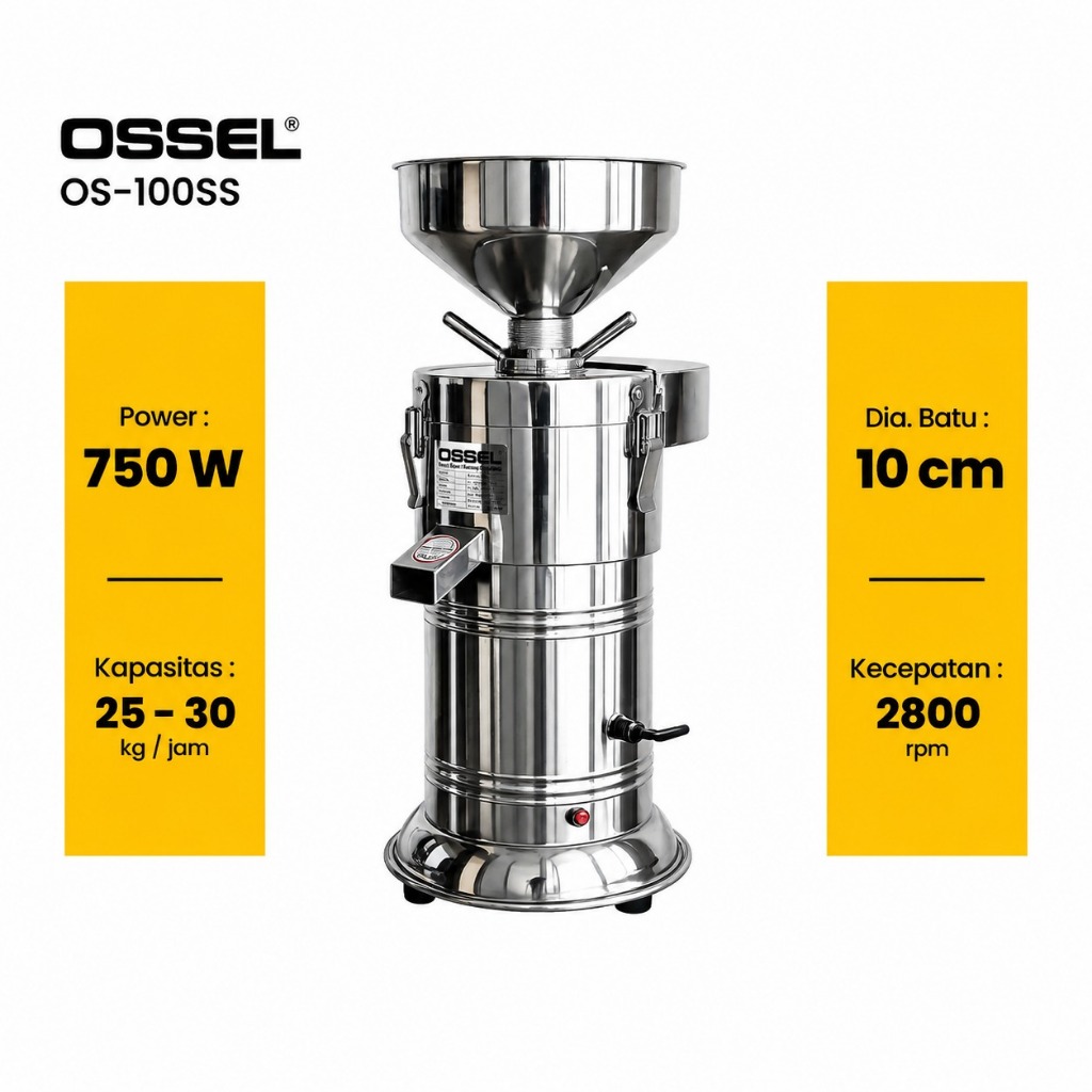OSSEL Mesin Susu Kedelai Otomatis Pisah Ampas Soya Splitter OS-100 OS100 OS-100SS OSSEL