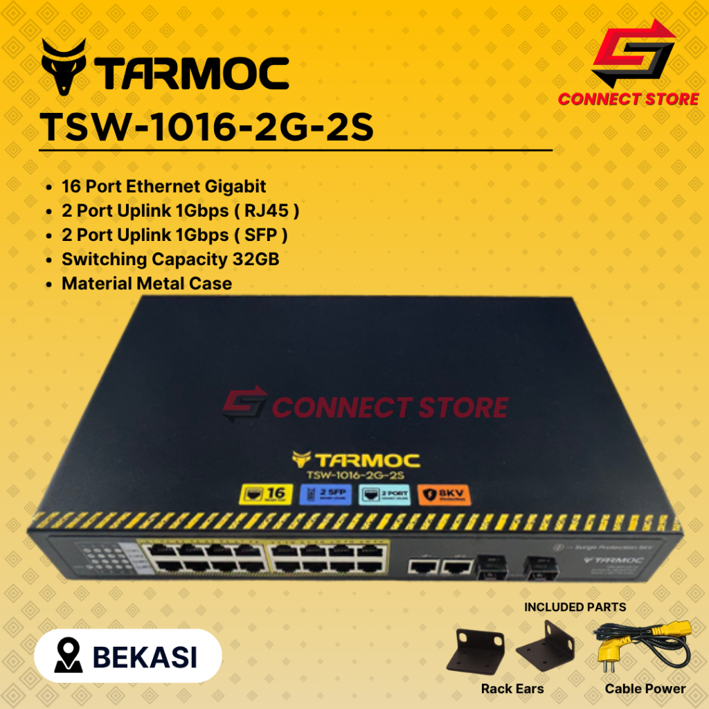 Tarmoc TSW-1016-2G-2S Switch Unmanage 16 Port Gigabit 1U Metal Case