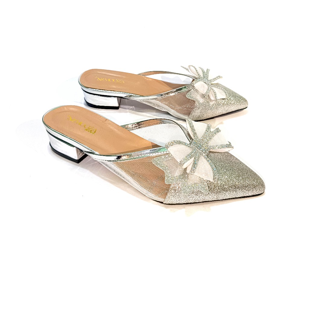 Heels Cinderella 3 cm Mule Heels Wanita Pesta Shoes Pesta Moozashoes
