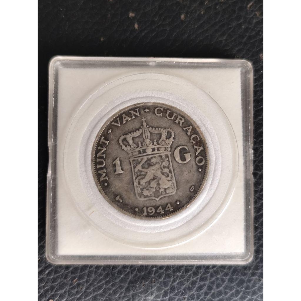 koin perak kuno 1 gulden curacao 1944 rare