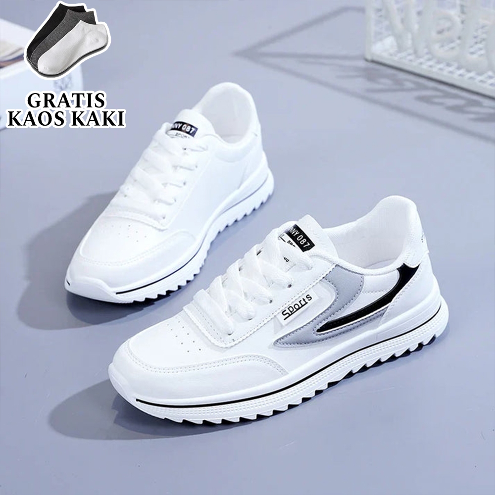 hi.bags Sepatu Sneakers SUNNY Sepatu Wanita Casual Sport Full White Round Toe