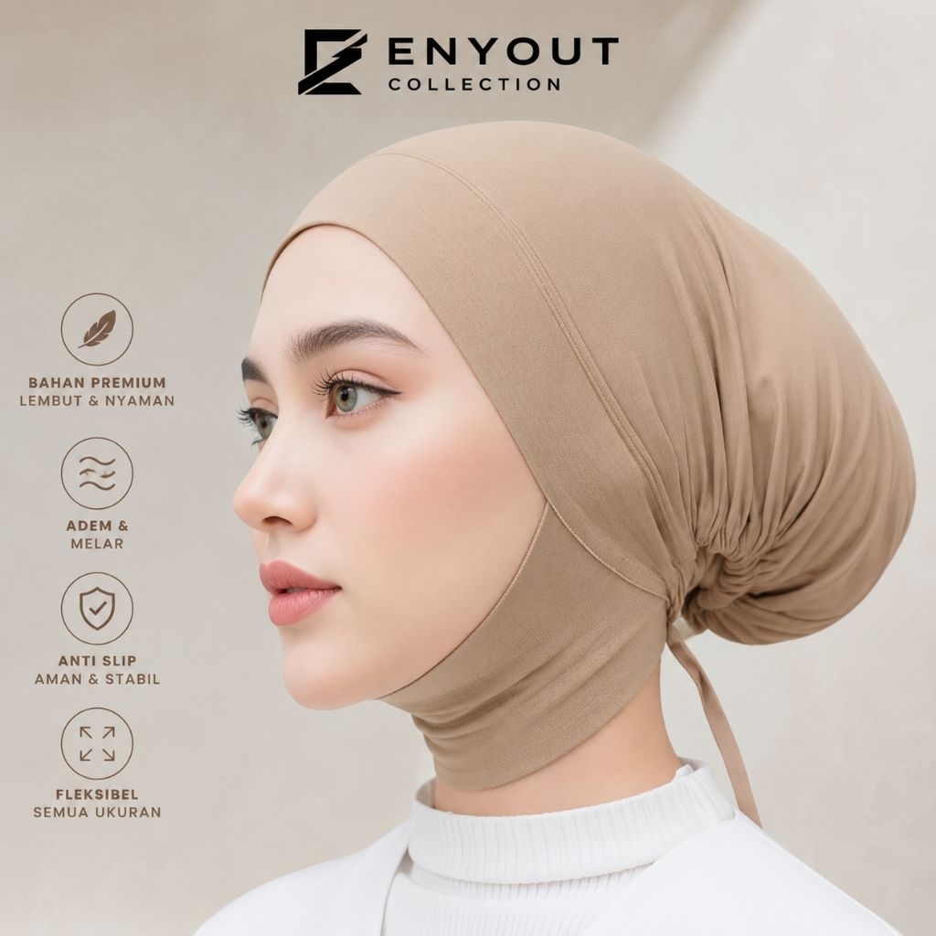 ENYOUT COLLECTION Ciput Inner Ninja Premium Wanita Anti Geser Adem Stretch | Ciput Arab Pet Antem An