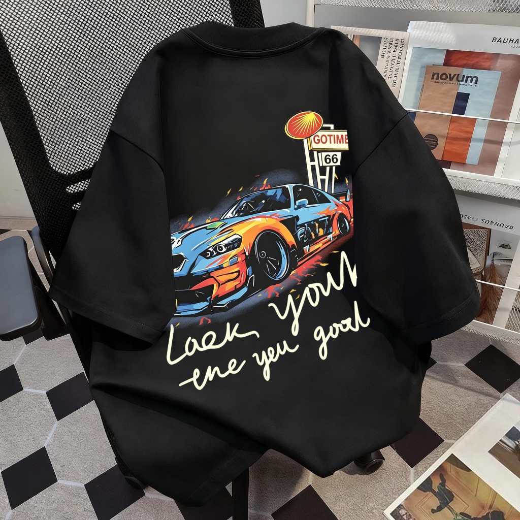 Baju Kaos Pria Motif Mobil Balap Gotime Route 66 Aesthetic Viral Korean Style Hijabers