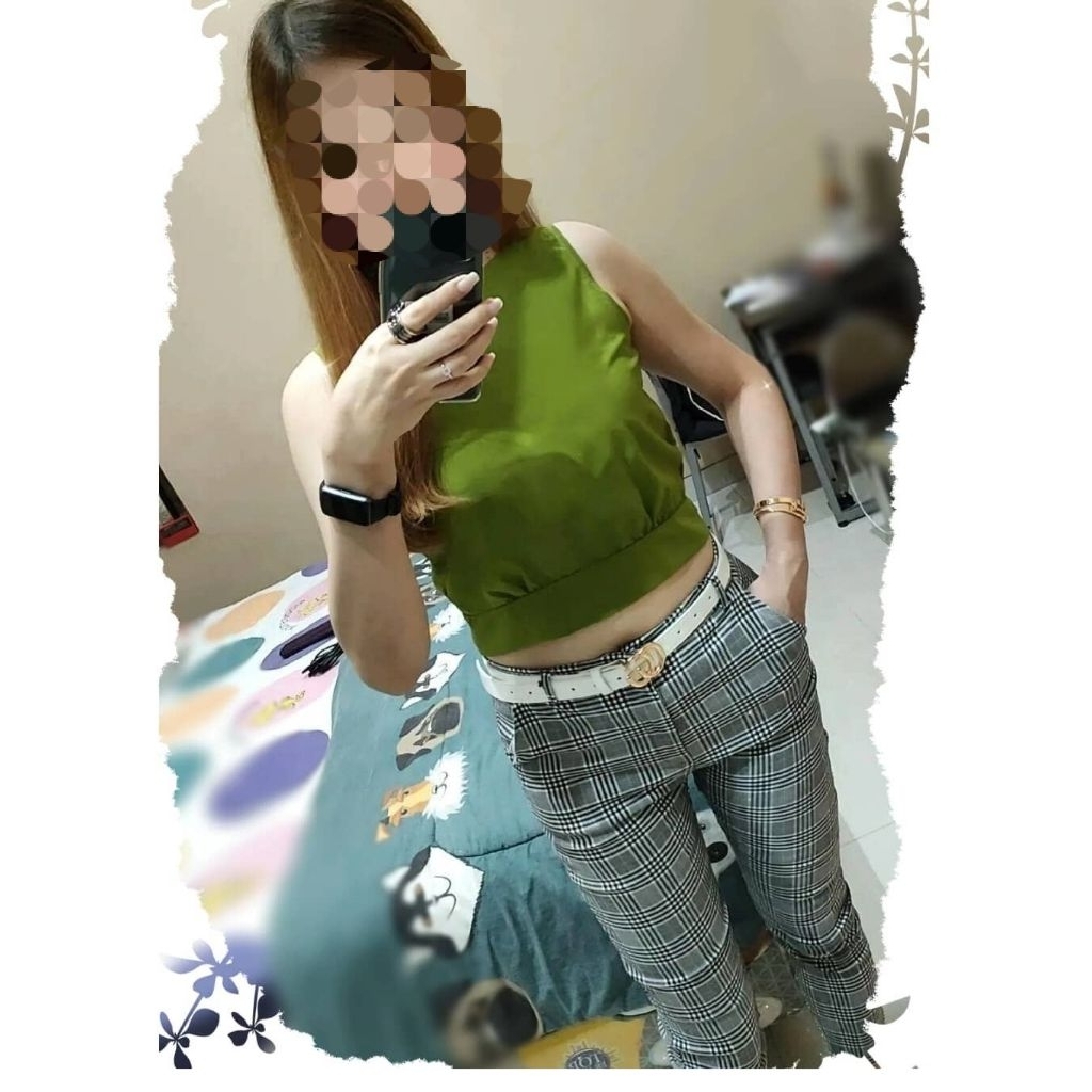 crop top pita hijau crop top hijau crop backless atasan backless