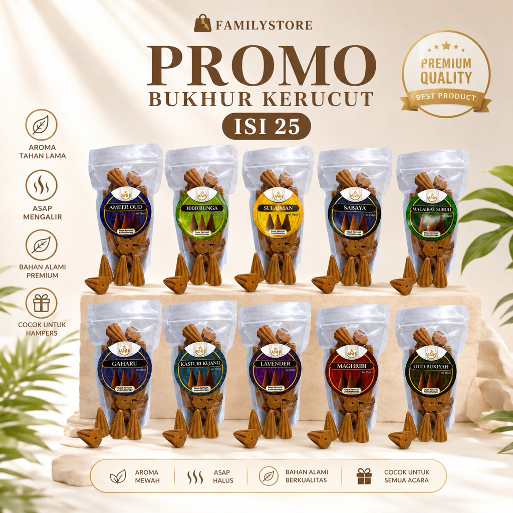 Bukhur Kerucut Aroma Arab Premium Isi 25