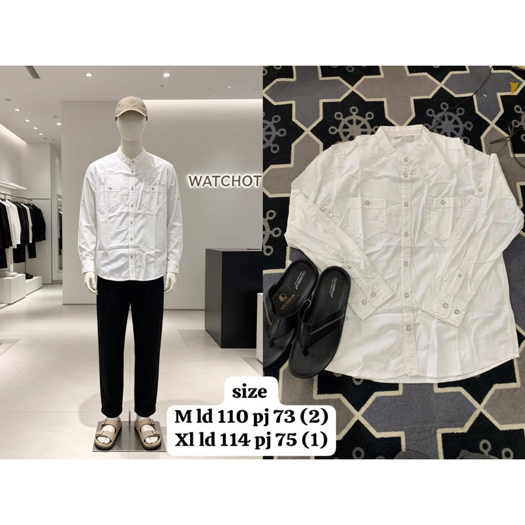 KEMEJA KEMKO PANJANG DAN PENDEK WATCHOUT WARNA PUTIH ORIGINAL