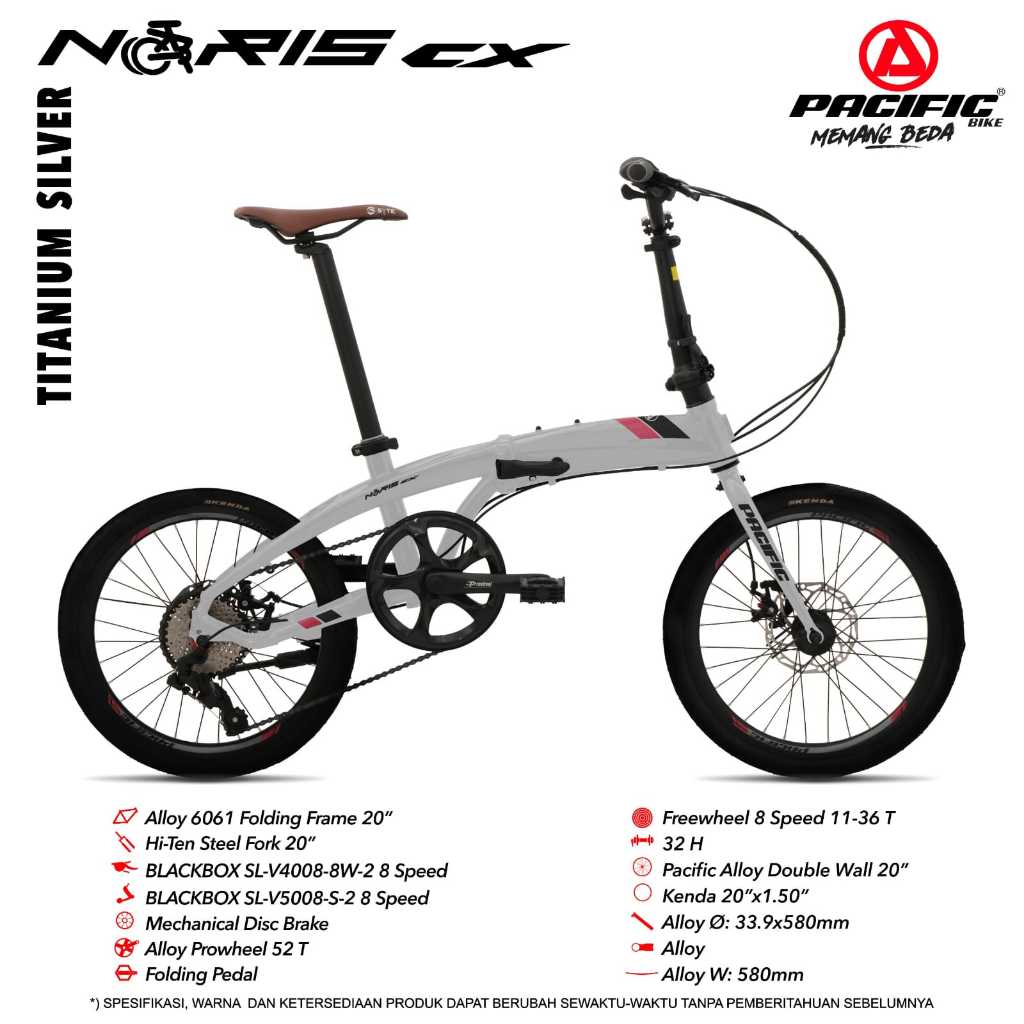 SEPEDA LIPAT 20 INCH DEWASA PACIFIC MAXIMUS 7.0 ALLOY 7 SPEED / PACIFIC SPLENDID 300 / PACIFIC NORIS