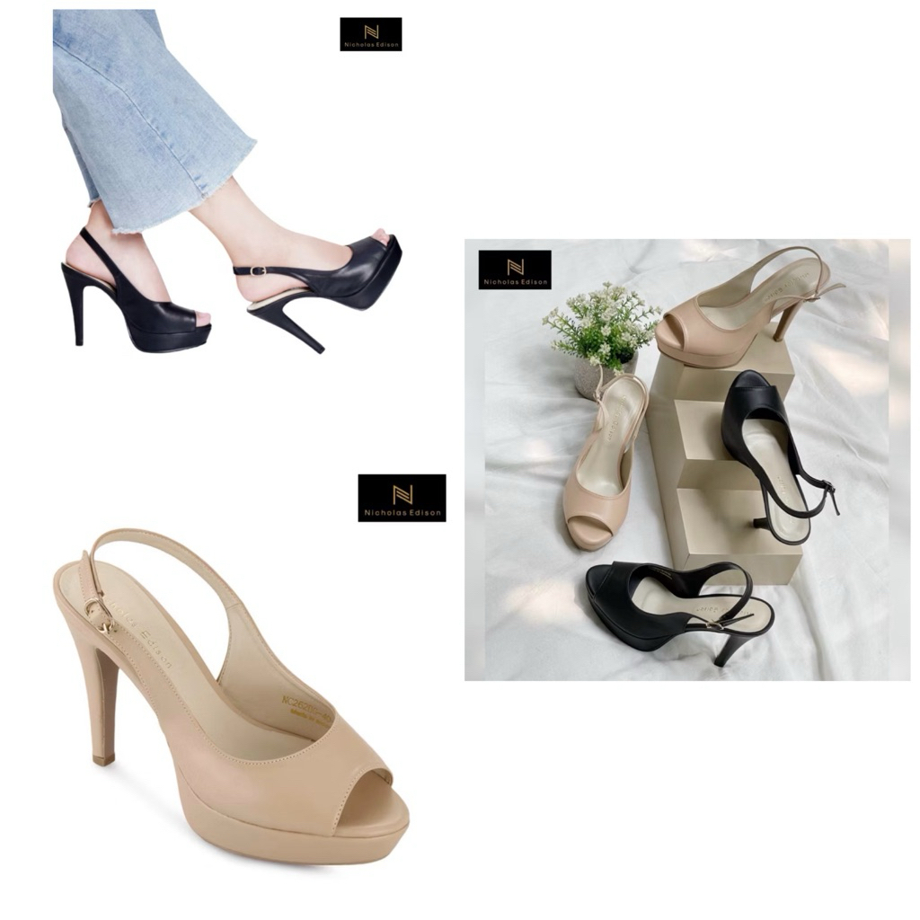 TERMURAH Sepatu Nicholas edison Fenella Heels peeptoe slingback women original / sepatu hak tinggi /