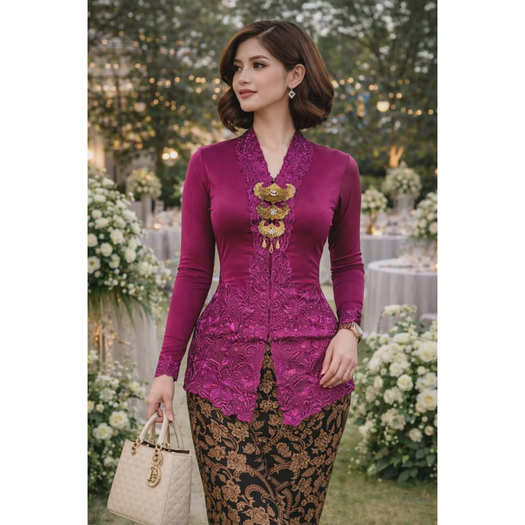 Kebaya Modern Medan LIMITED KEBAYA JADI KEBAYA MODEL KARTINI KATUN STRECH BORDIR LENGAN PANJANG SIZE