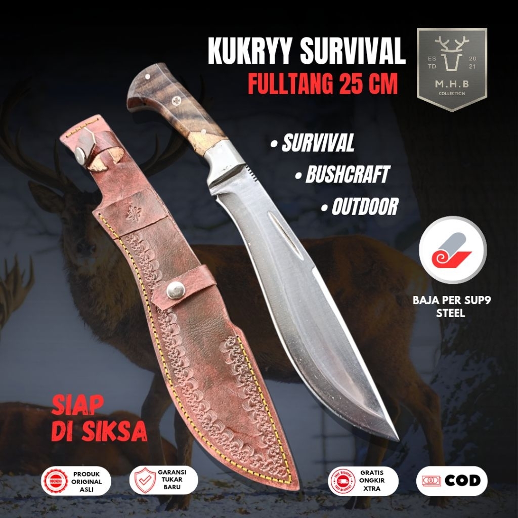 MHB | Pisau Survival Kukryy 2 Baja Per sup9 Fulltang - Pisau Bushcraft Outdoor