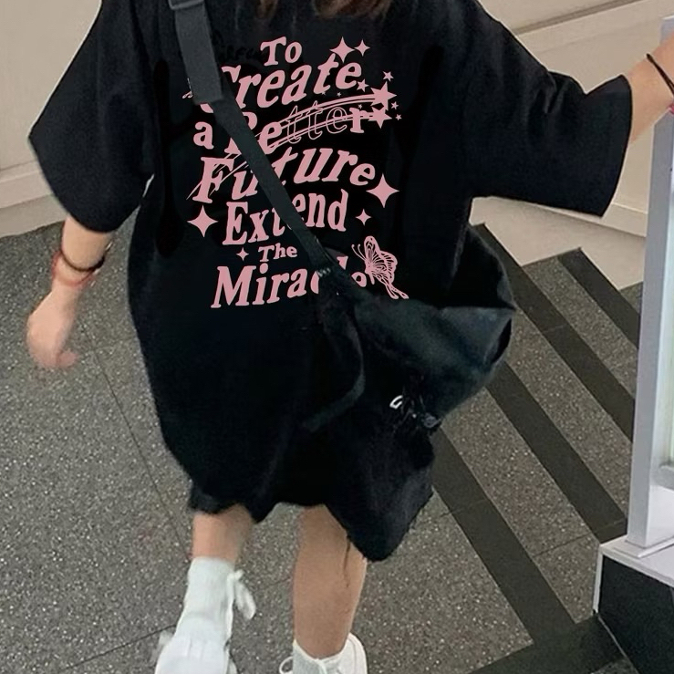 M88 - Kaos Oversize Wanita FUTURE TO CREAT Premium ,Kaos Murah berkualitas Korean (KR-7)