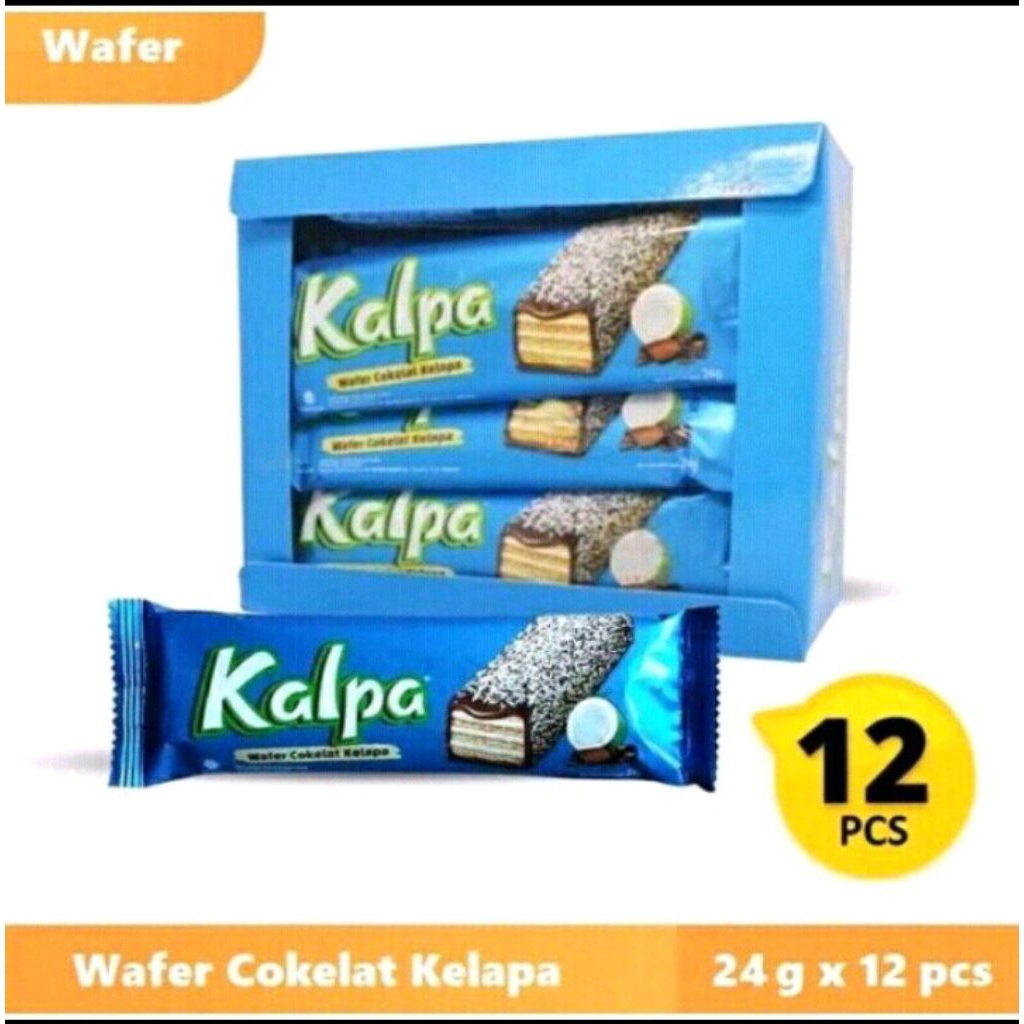 Kalpa Wafer Cokelat Kelapa 24g x 12 pcs Snack Kalpa