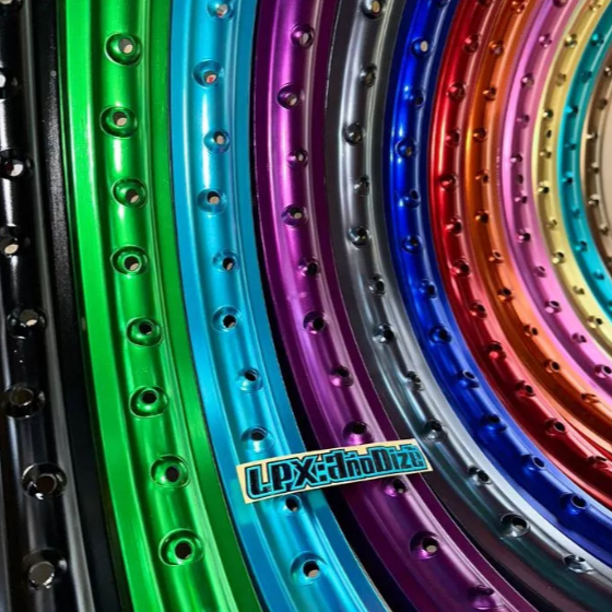 VELG ANODIZE CUSTOM MOTIF Rim Jinfei vrossi Ring 17 & 18, 36 Hole 120/140/160/185