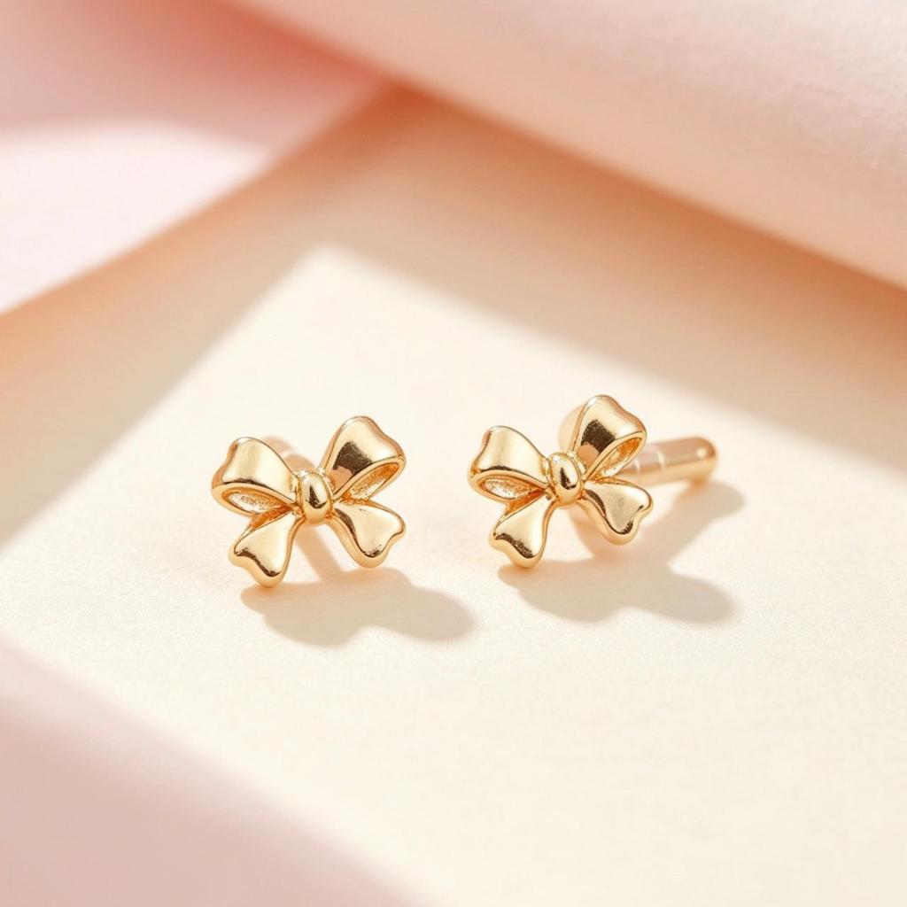 Anting Korean Style Anting Anti Karat Anting Tusuk Motif Pita 1951